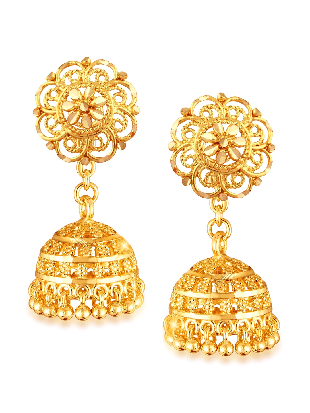 

Vighnaharta Gold-Plated Dome Shaped Jhumkas