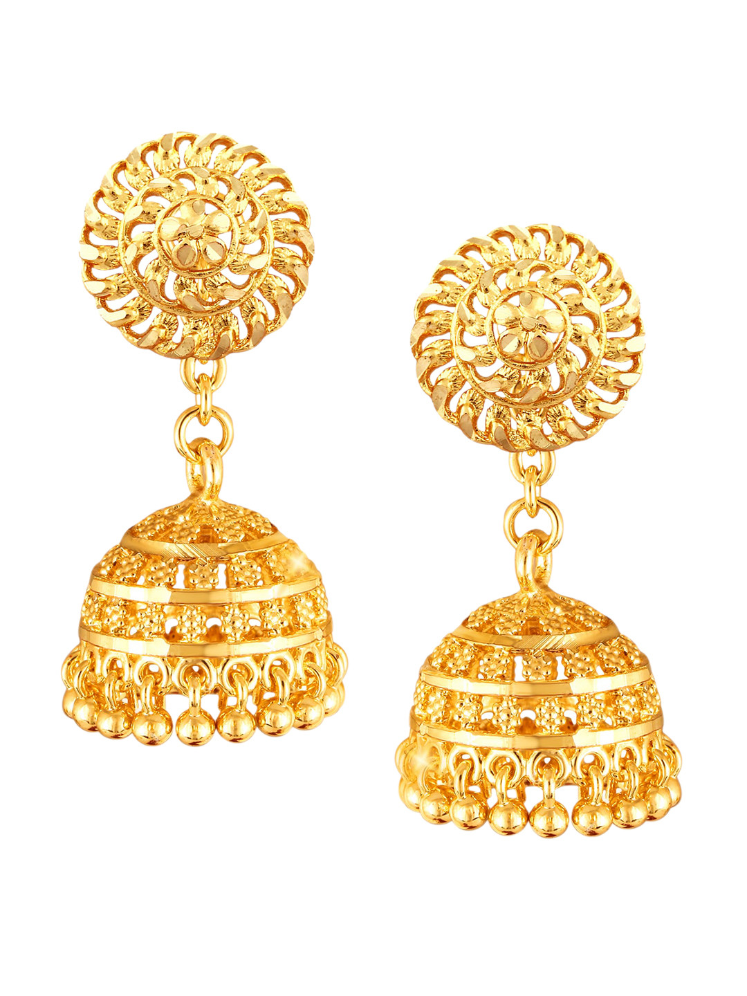 

Vighnaharta Gold-Plated Dome Shaped Jhumkas