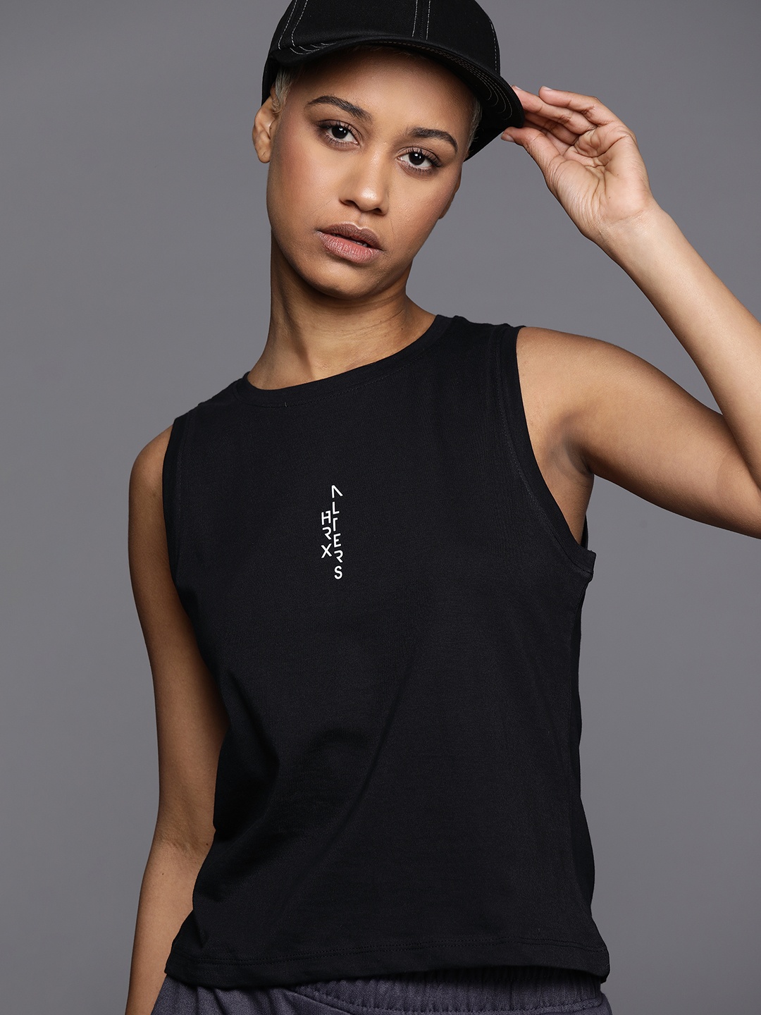 

HRX by Hrithik Roshan Women Pure Cotton T-shirt, Black