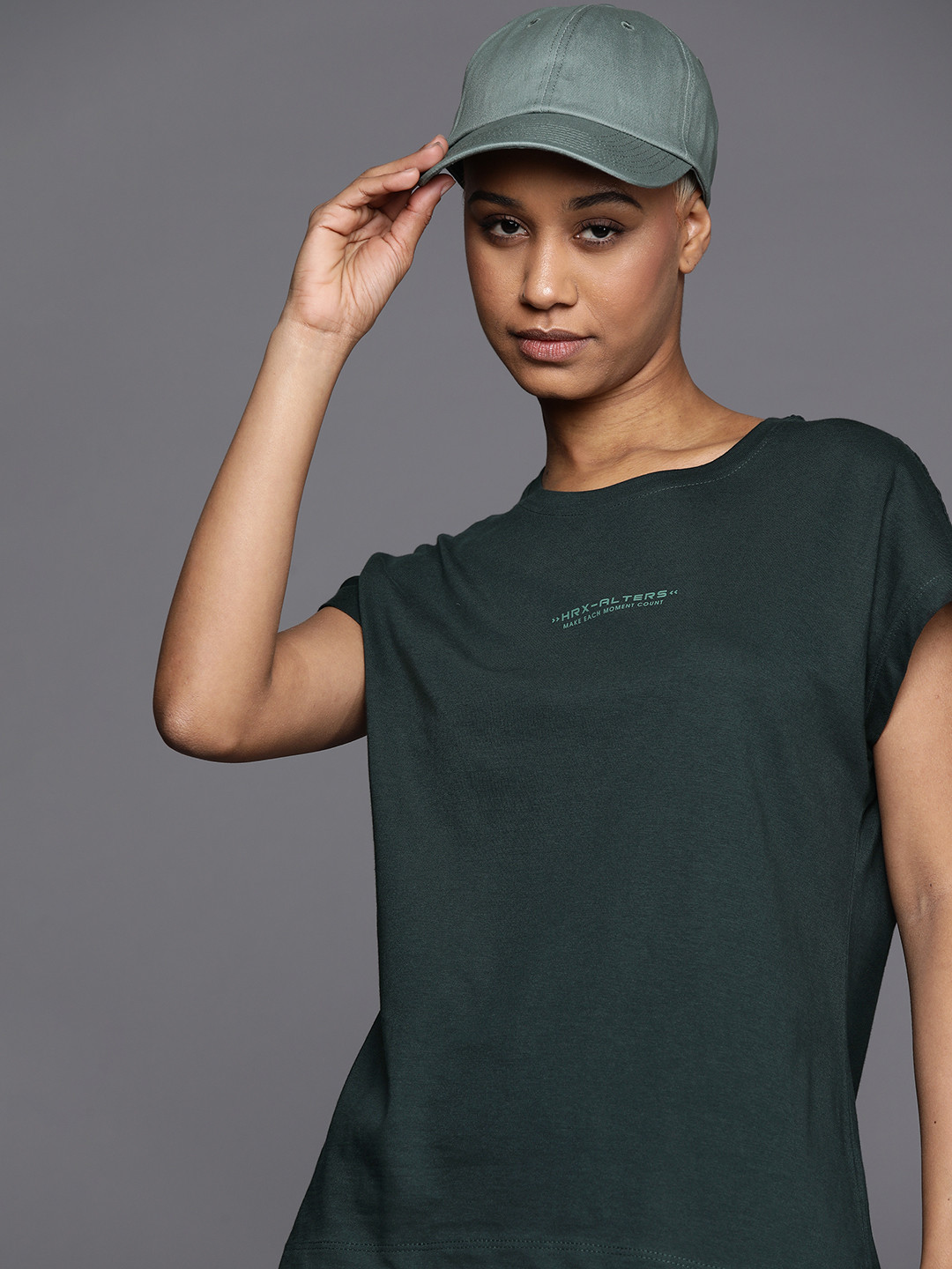 

HRX by Hrithik Roshan Extended Sleeve Pure Cotton T-shirt, Olive