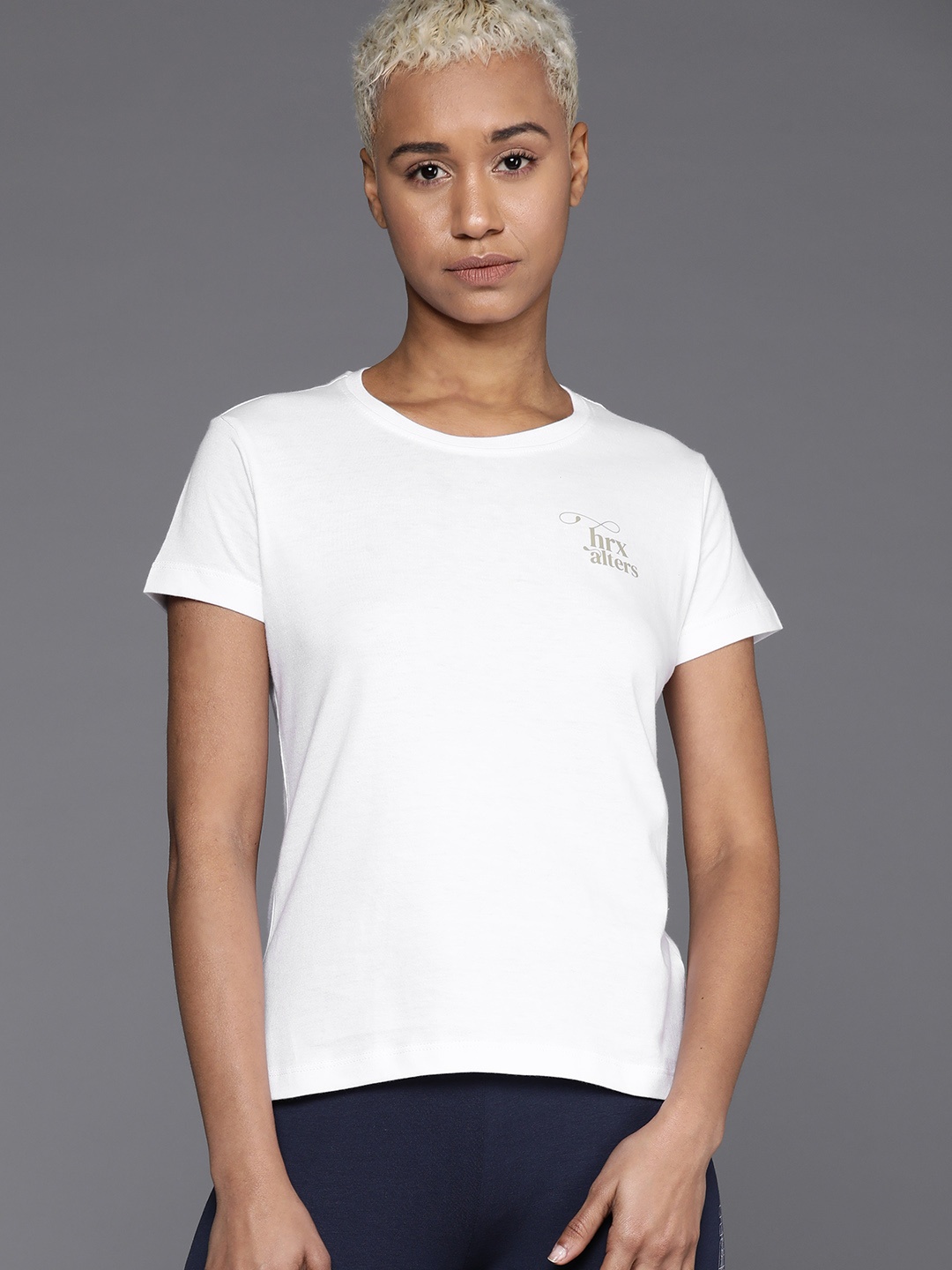 

HRX by Hrithik Roshan Pure Cotton T-shirt, White