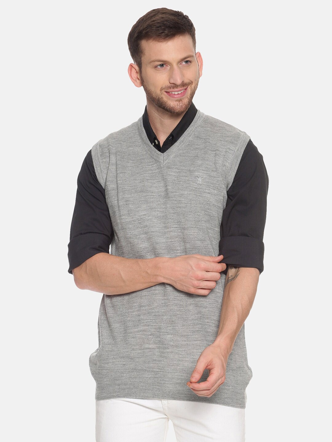 

VENITIAN V-Neck Sleeveless Sweater Vest, Grey