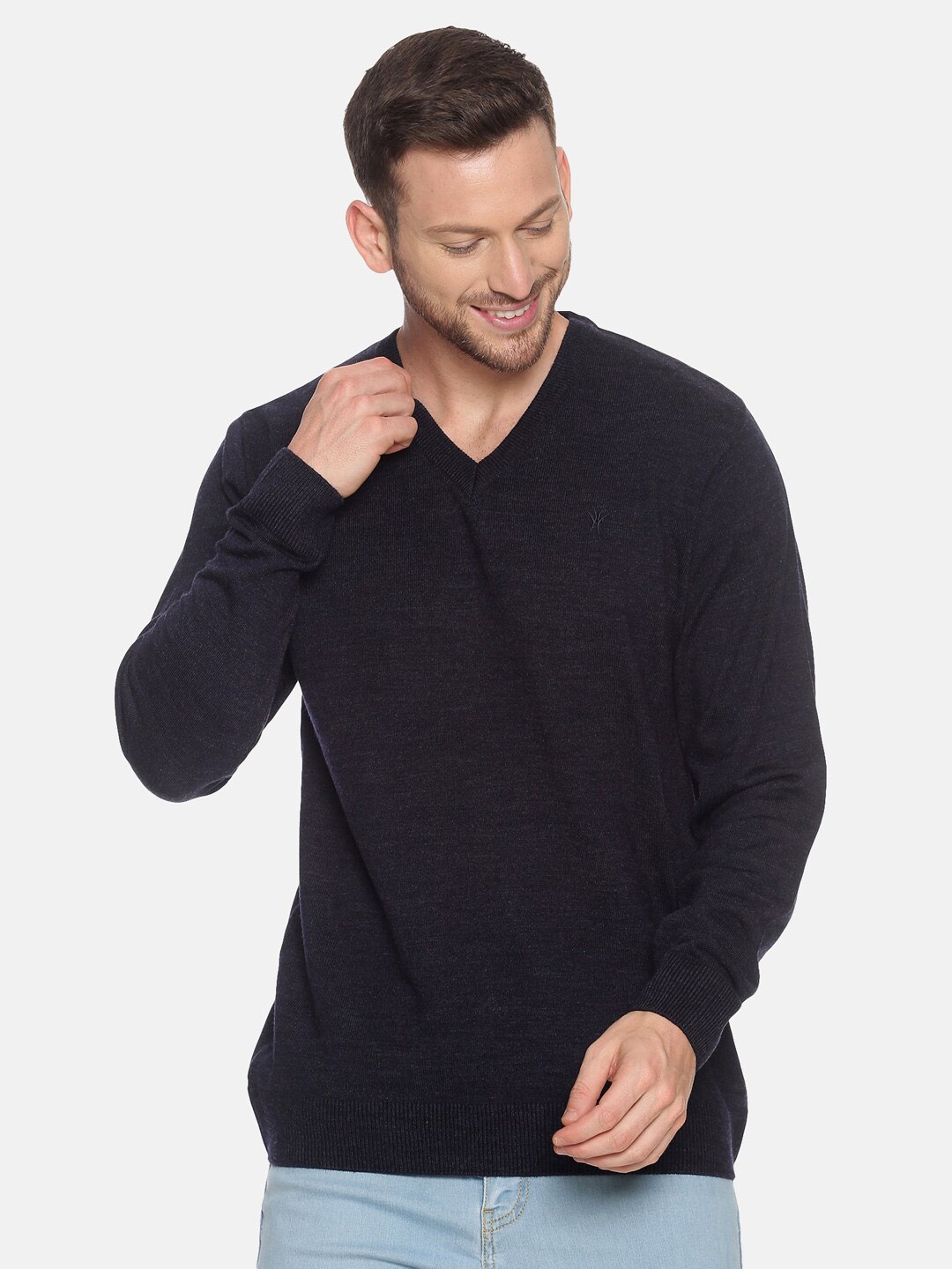 

VENITIAN V-Neck Long Sleeves Pullover Sweater, Charcoal