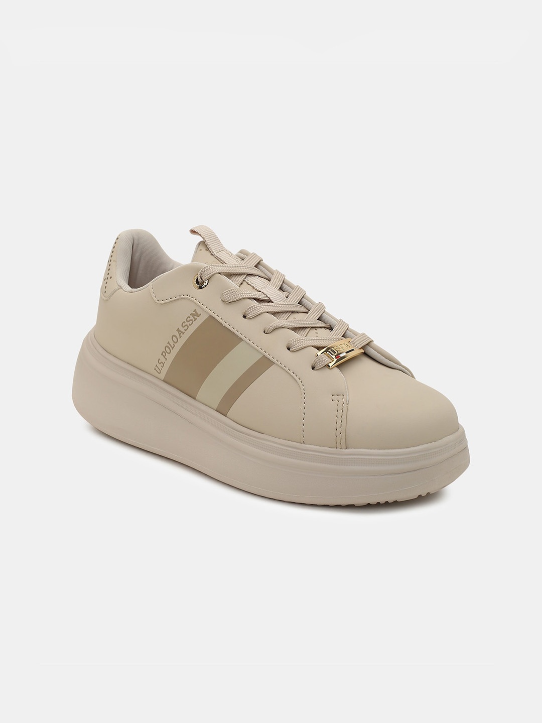 

U.S. Polo Assn. Women Clara 2.0 Striped Sneakers, Nude