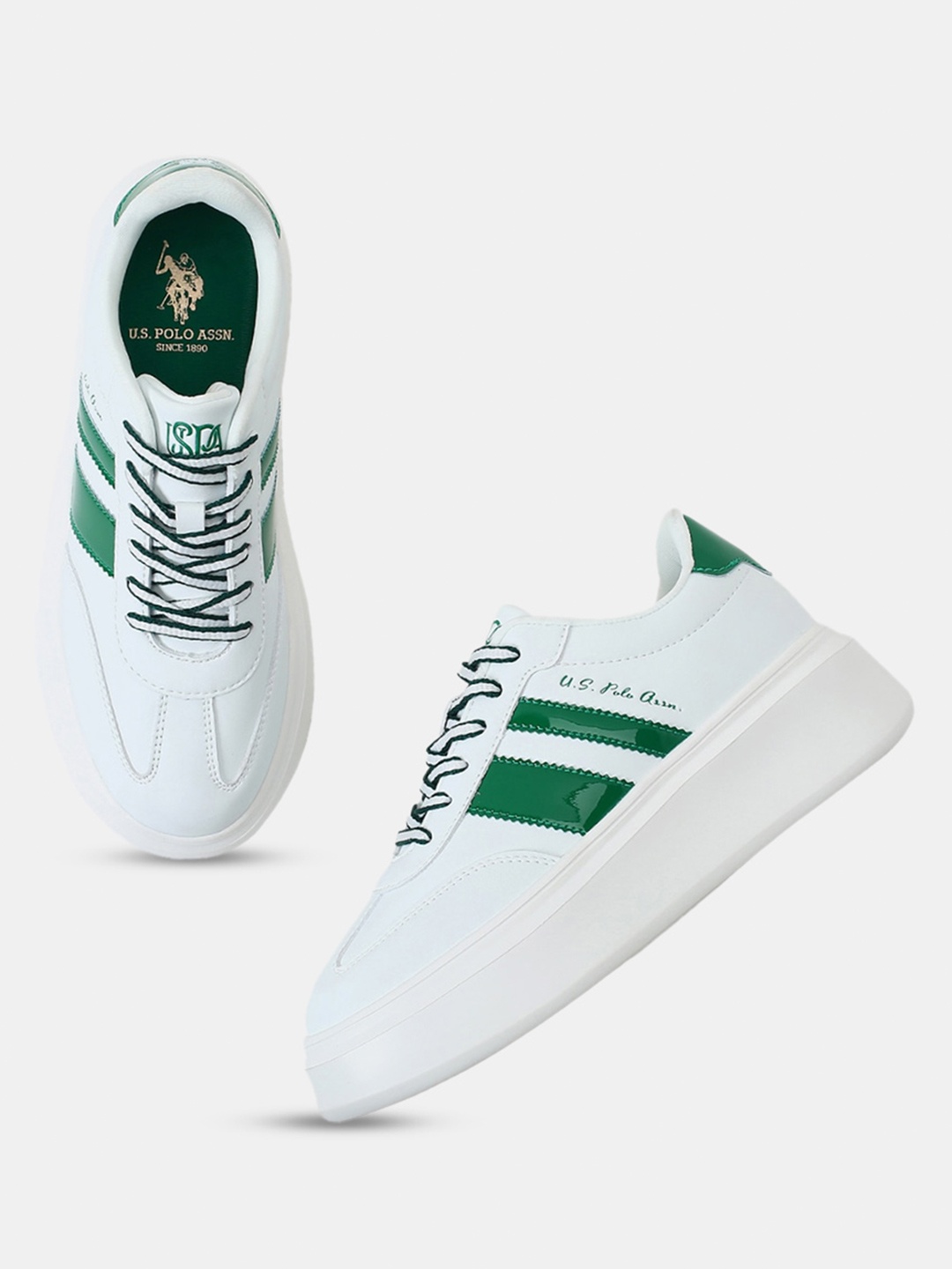 

U.S. Polo Assn. Women Hazel Striped Sneakers, White