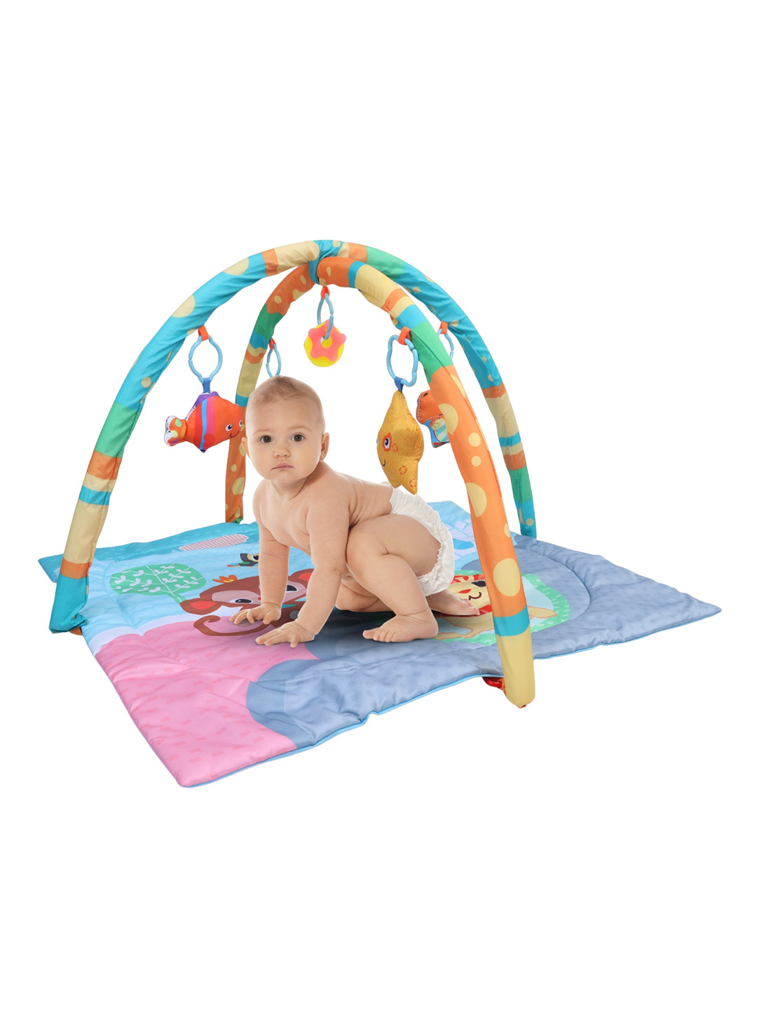 

BAYBEE Infants 2 in1 Cotton Playgym Baby Bed Set, Blue