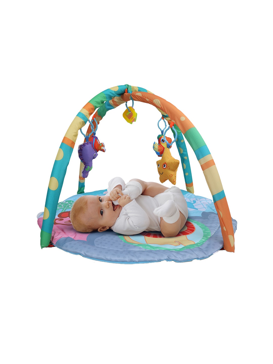 

BAYBEE 2 In1 Cotton Play Gym Bed Set For Babies, Blue
