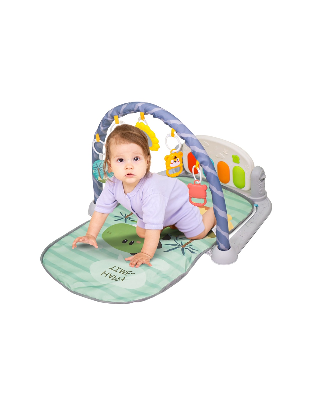 

BAYBEE 2 in1 Cotton Playgym Musical Kick Baby Bed Set, Green