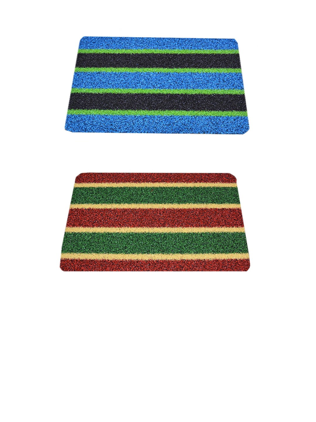 

Athom Living 2 Pcs Blue & Red Striped Anti Slip Doormats