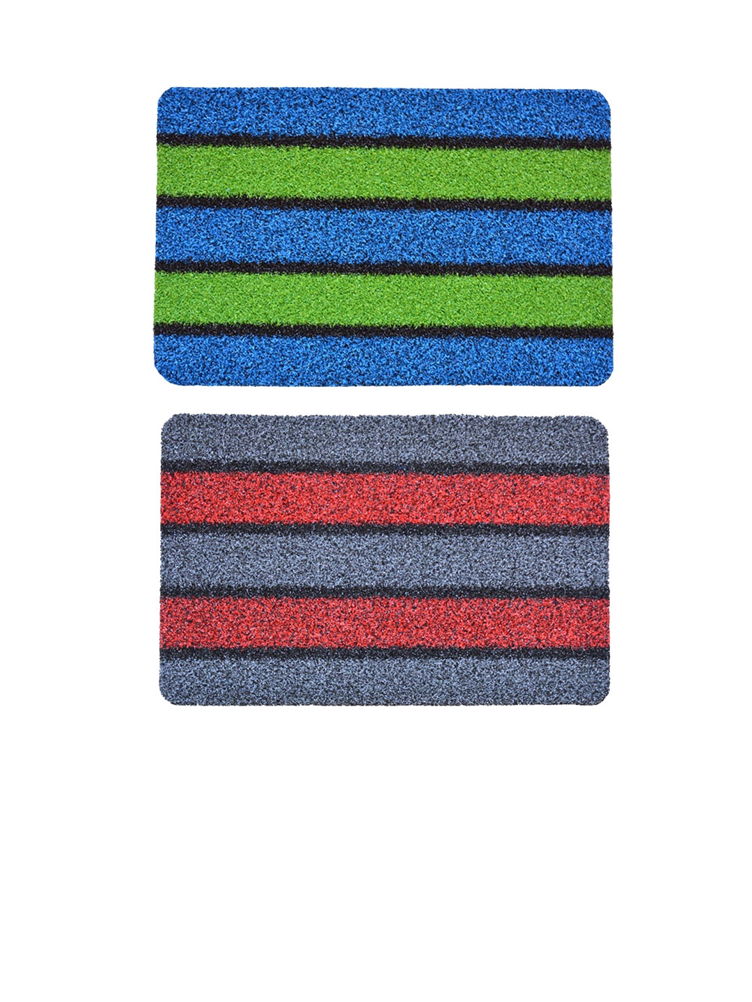 

Athom Living 2 Pcs Red & Green Striped Anti Slip Doormats