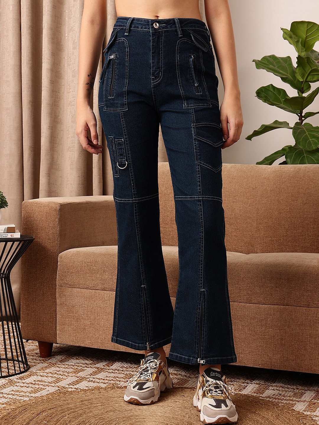 

STREET 9 Women Comfort Clean Look Stretchable Bootcut Jeans, Blue