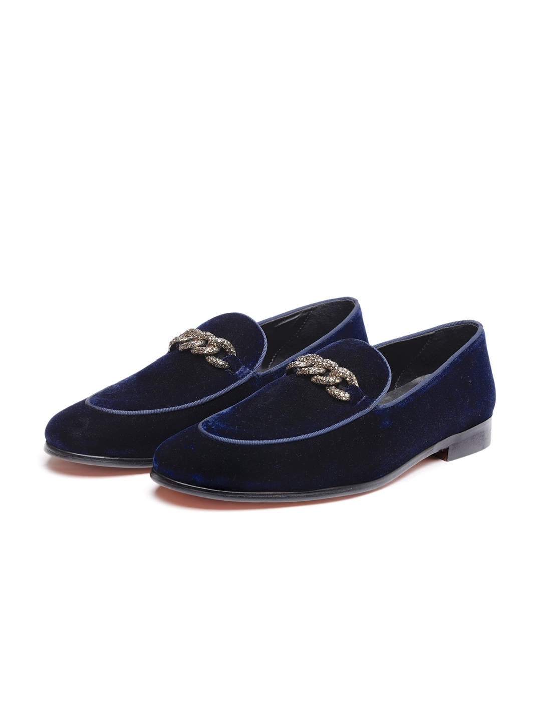 

SHUTIQ Men SABOTA Suede Formal Loafers, Navy blue