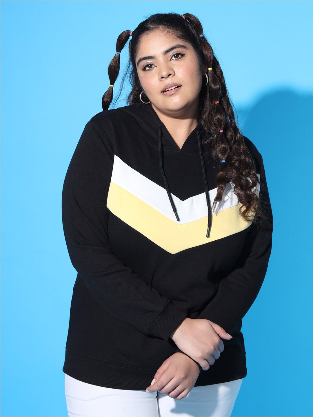

AUSTIVO Colourblocked Hooded Fleece Sweatshirt, Black