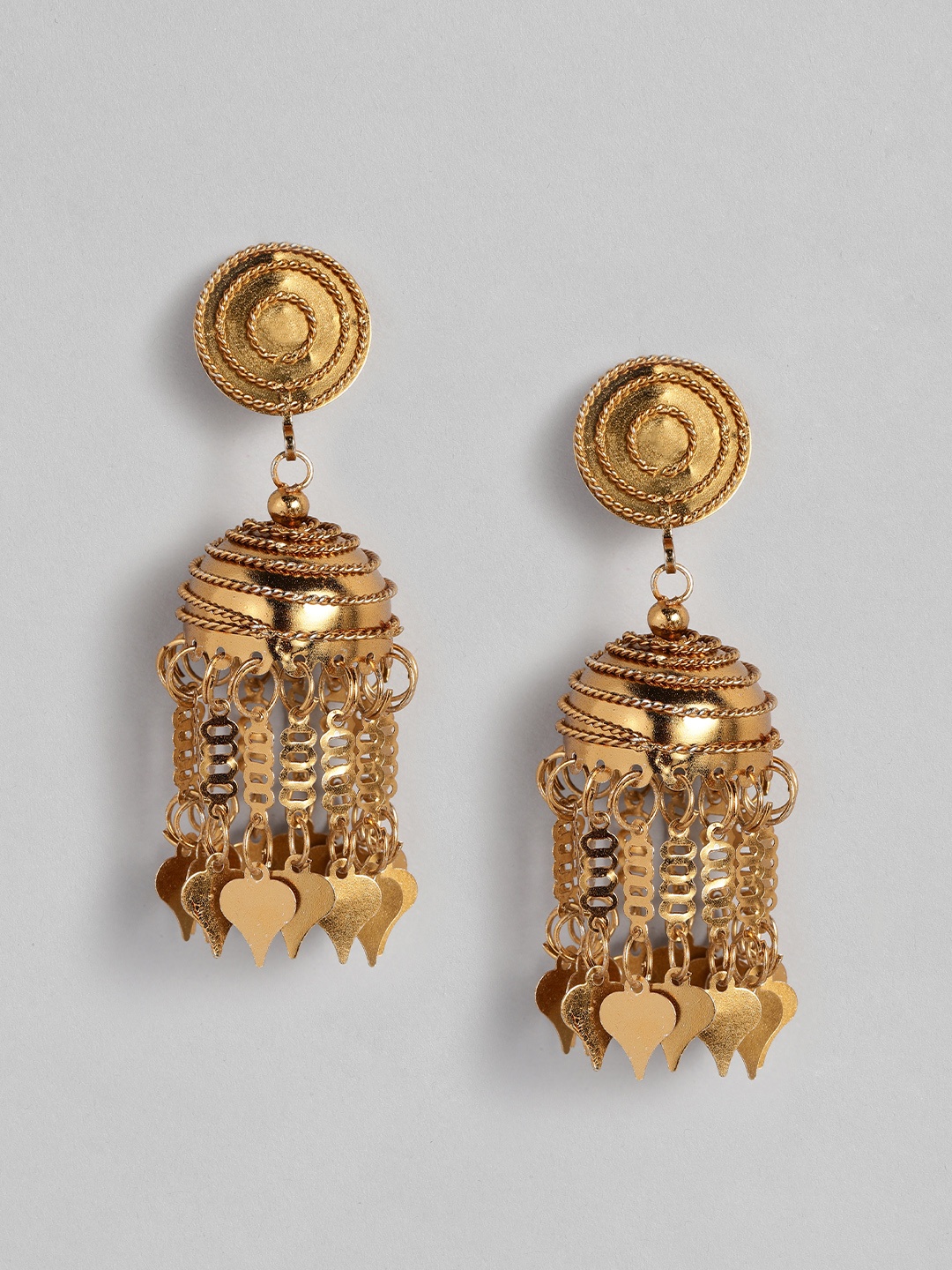 

Anouk Gold-Plated Teardrop Shaped Jhumkas Earrings