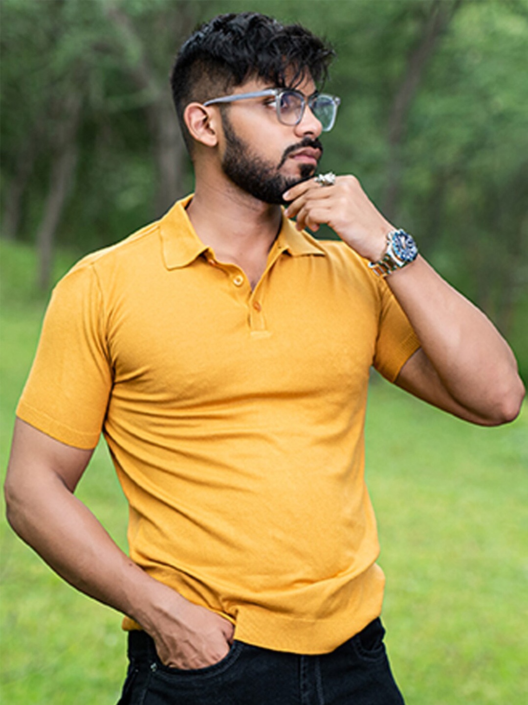 

Tistabene Polo Collar Cotton T-shirt, Yellow