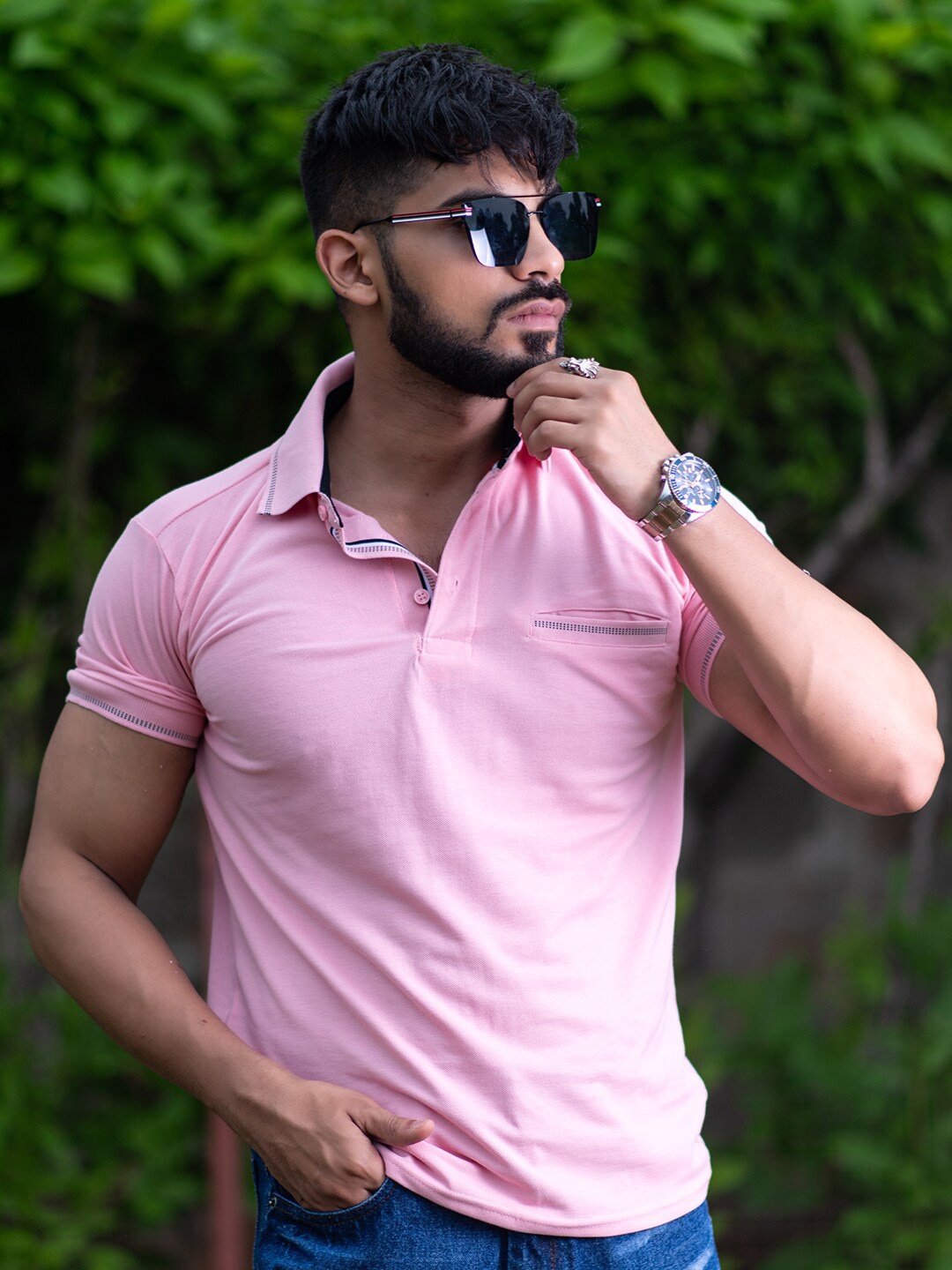 

Tistabene Polo Collar Cotton Relaxed Fit T-shirt, Pink