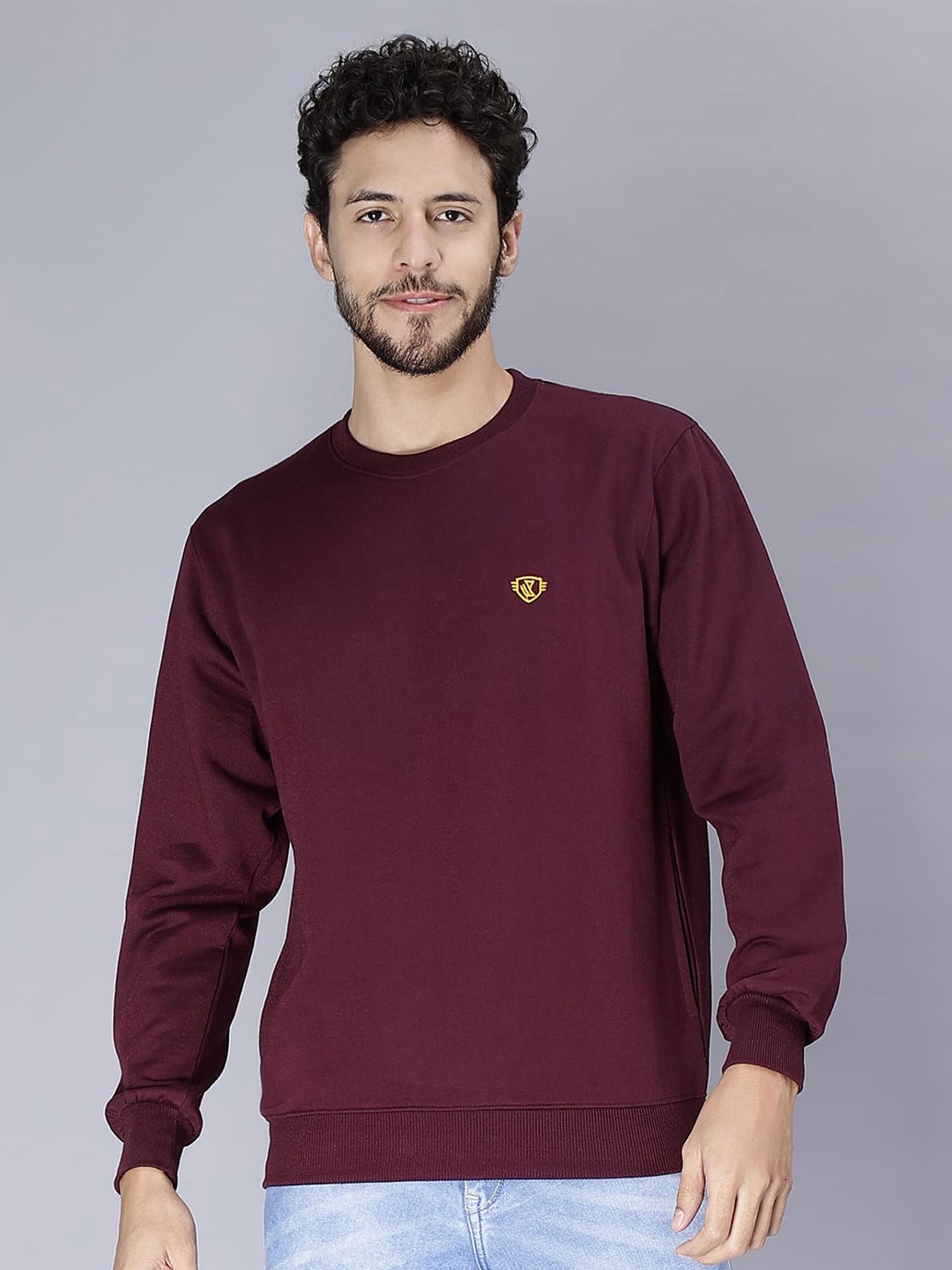 

WE PERFECT Pullover Fleece Sweatshirt, Maroon