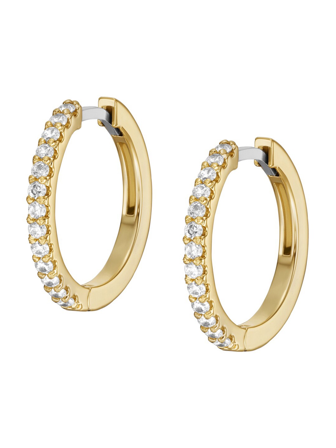 

Fossil Artificial Beads Studded Hoop Earrings, Gold