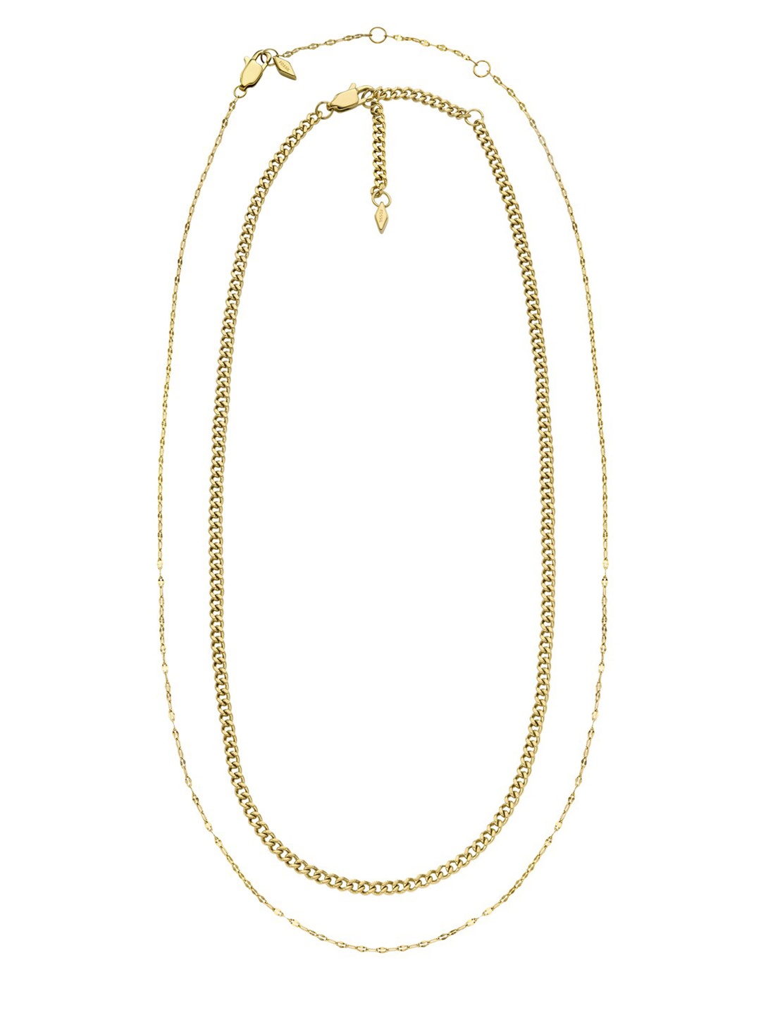 

Fossil Set Of 2 Stainless Steel Minimal Necklace, Gold