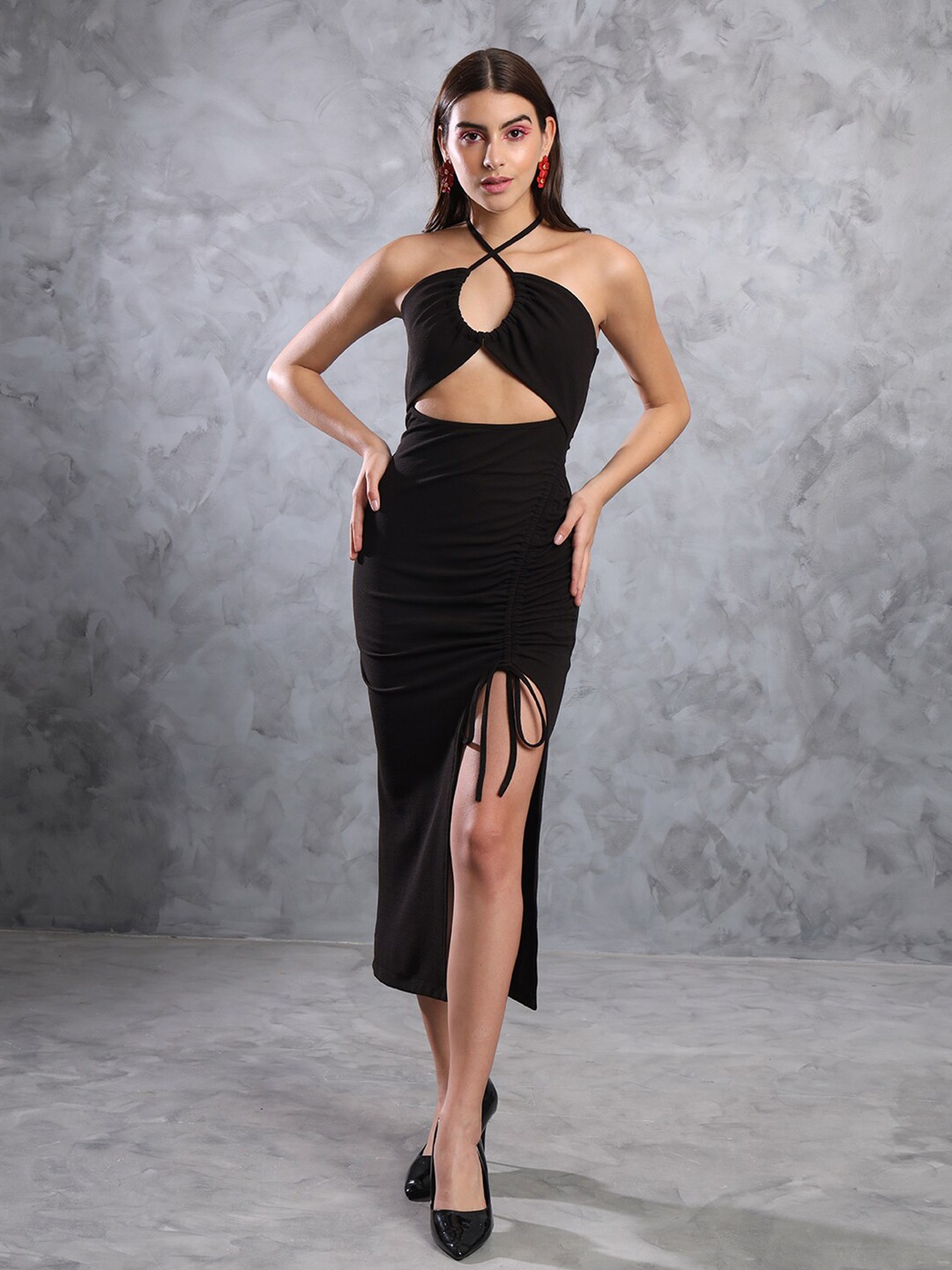 

MAZIE Bodycon Midi Dress, Black