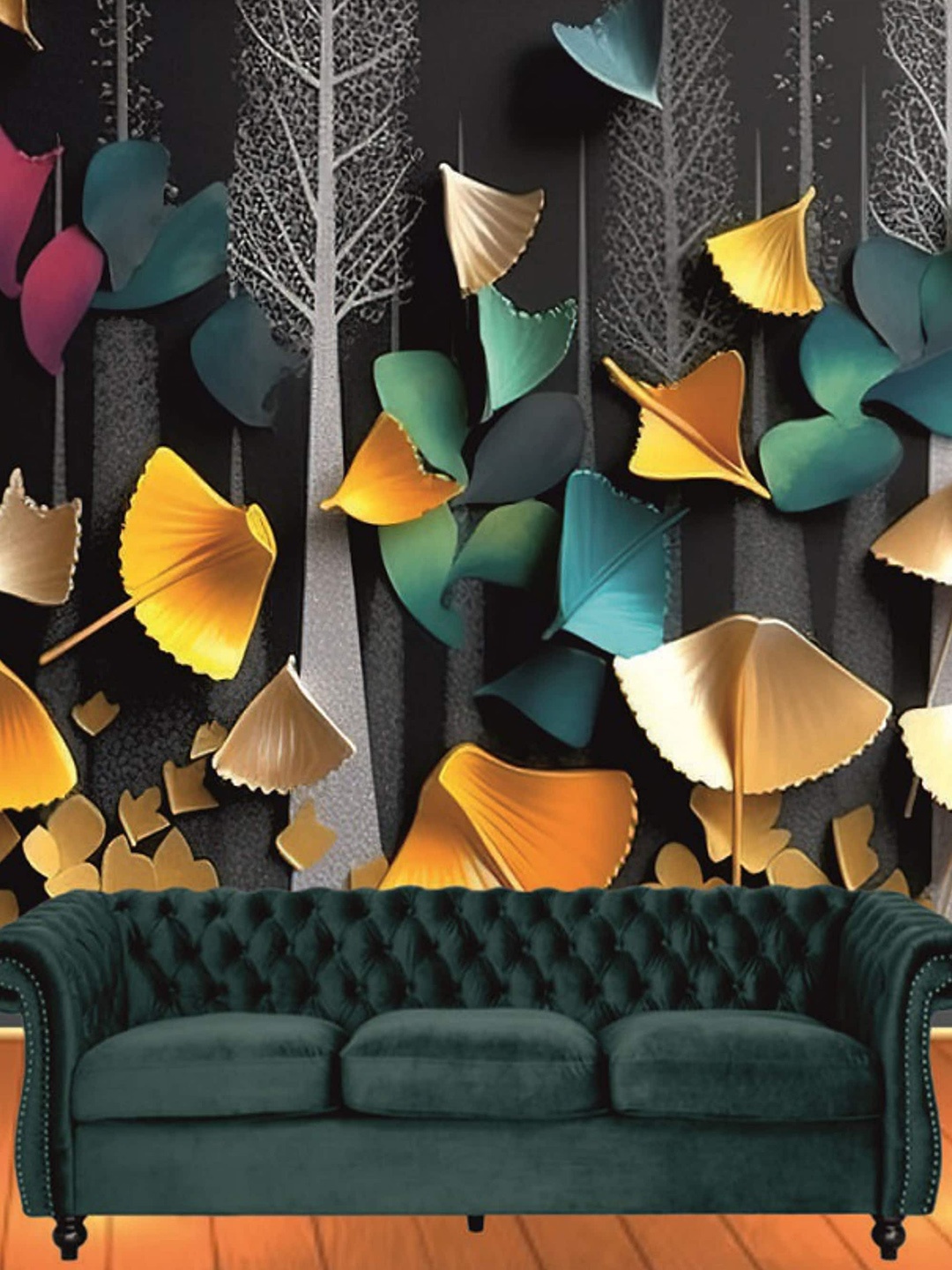 

KSHIRSA Black & Blue Printed Self Adhesive Wallpaper