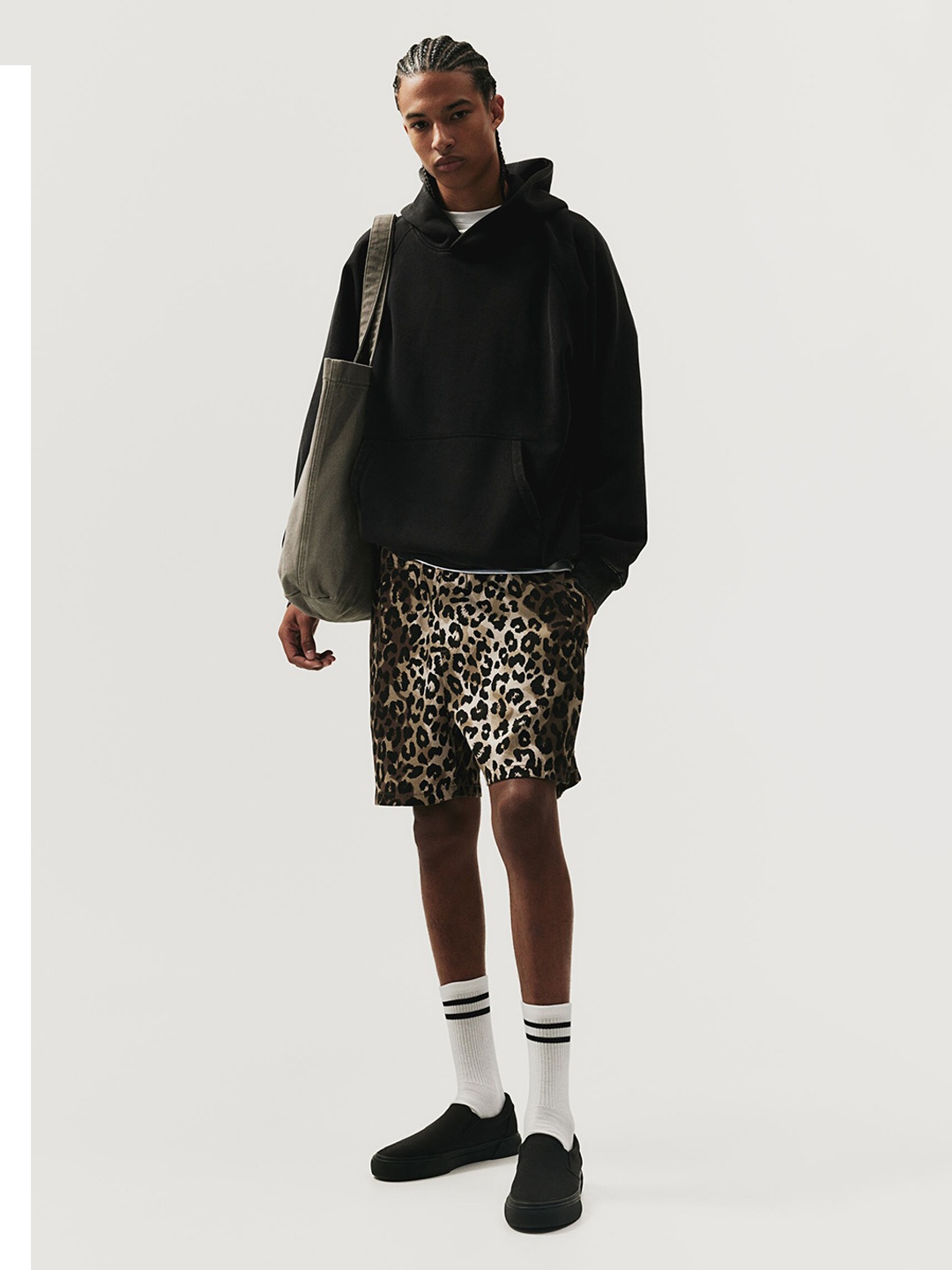 

H&M Oversized Fit Washed-Look Hoodie, Black