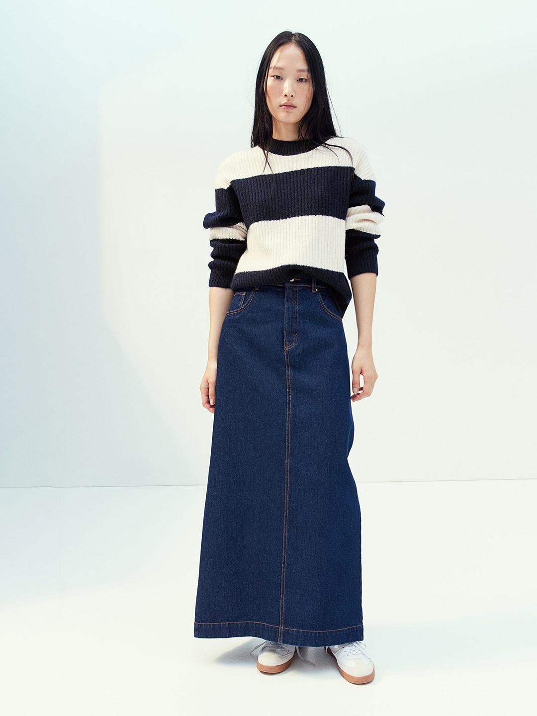 

H&M Rib-Knit Jumper, Blue