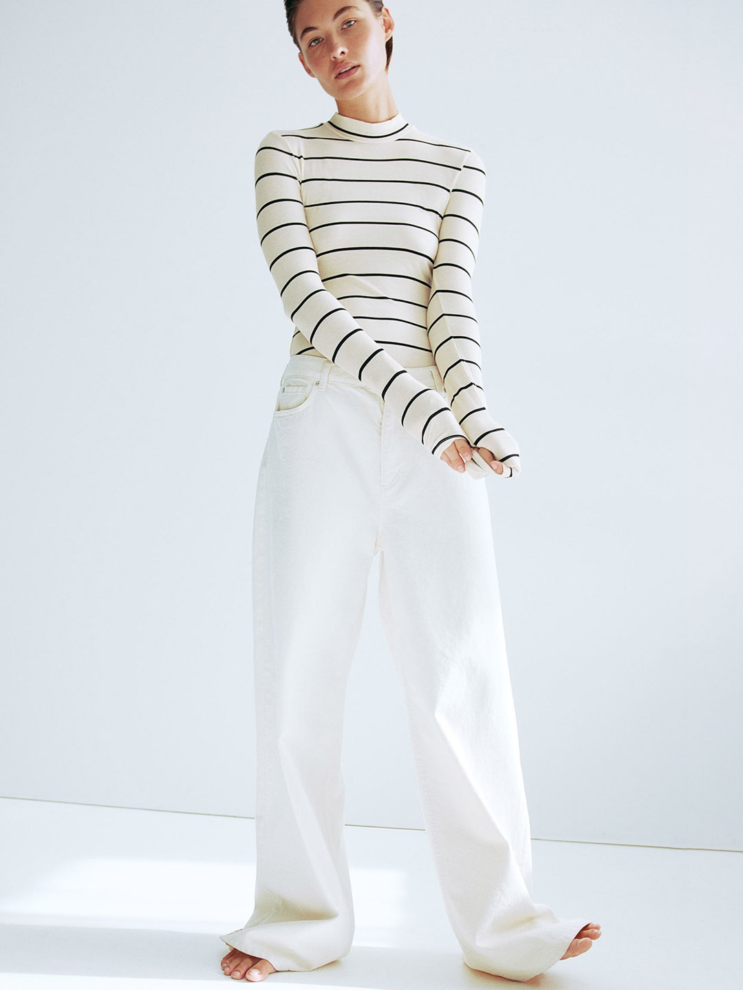 

H&M Turtleneck Thong Body, White