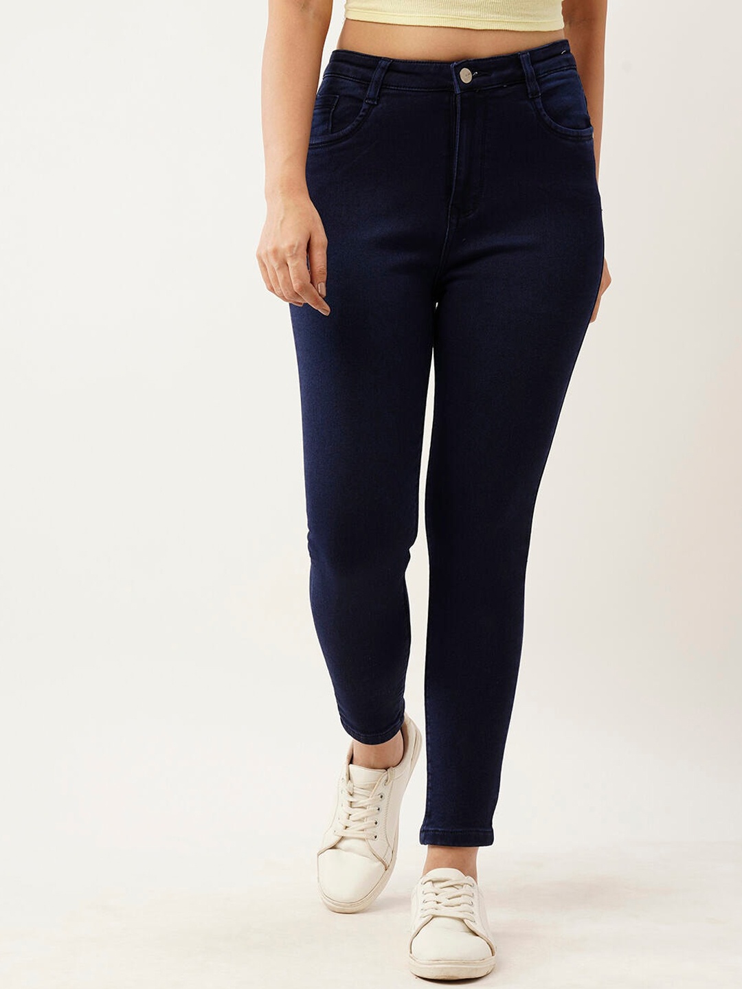 

ZOLA Women Navy Blue Slim Fit Clean Look High-Rise Jeans