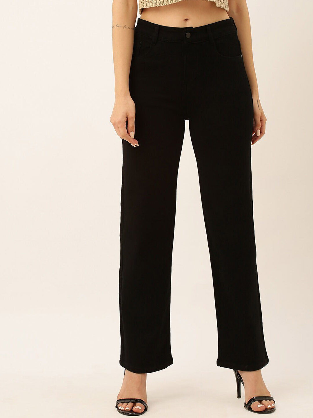 

ZOLA Women Black Flared High Rise Clean Look Stretchable Jeans