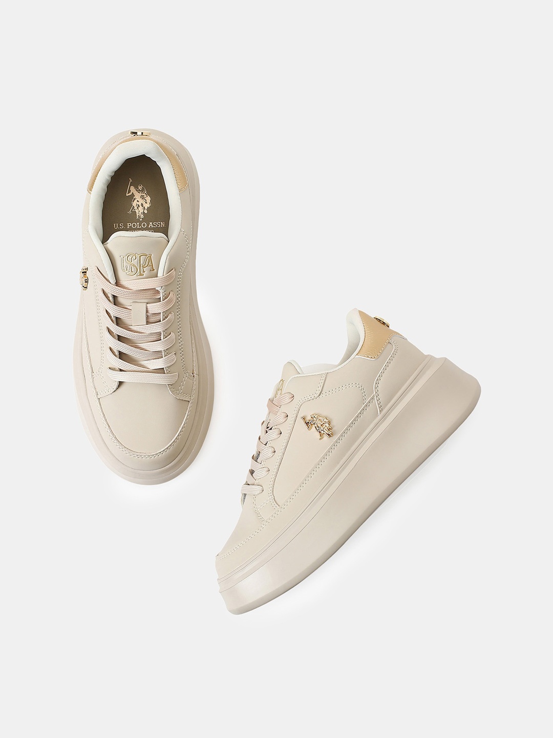

U.S. Polo Assn. Women ELEANOR Comfort Insole Basics Flatforms, Nude