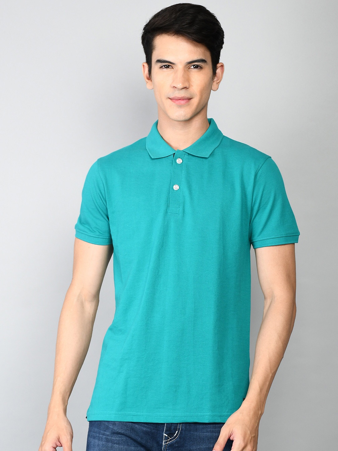 

BESIMPLE Polo Collar Organic Cotton T-shirt, Sea green