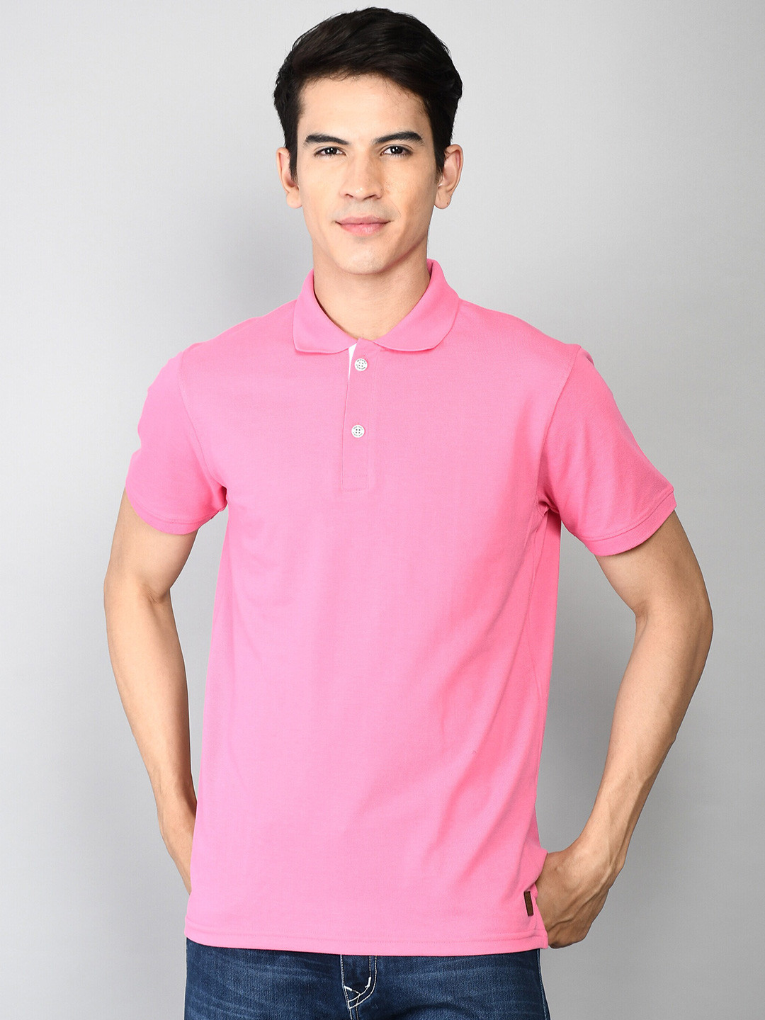 

BESIMPLE Polo Collar Organic Cotton T-shirt, Pink