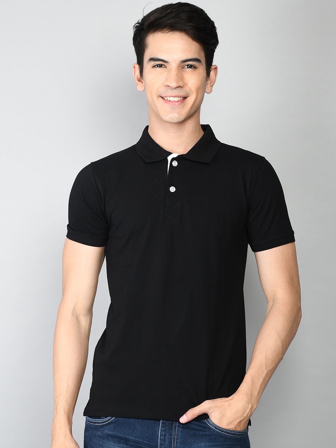 

BESIMPLE Polo Collar Organic Cotton T-shirt, Black