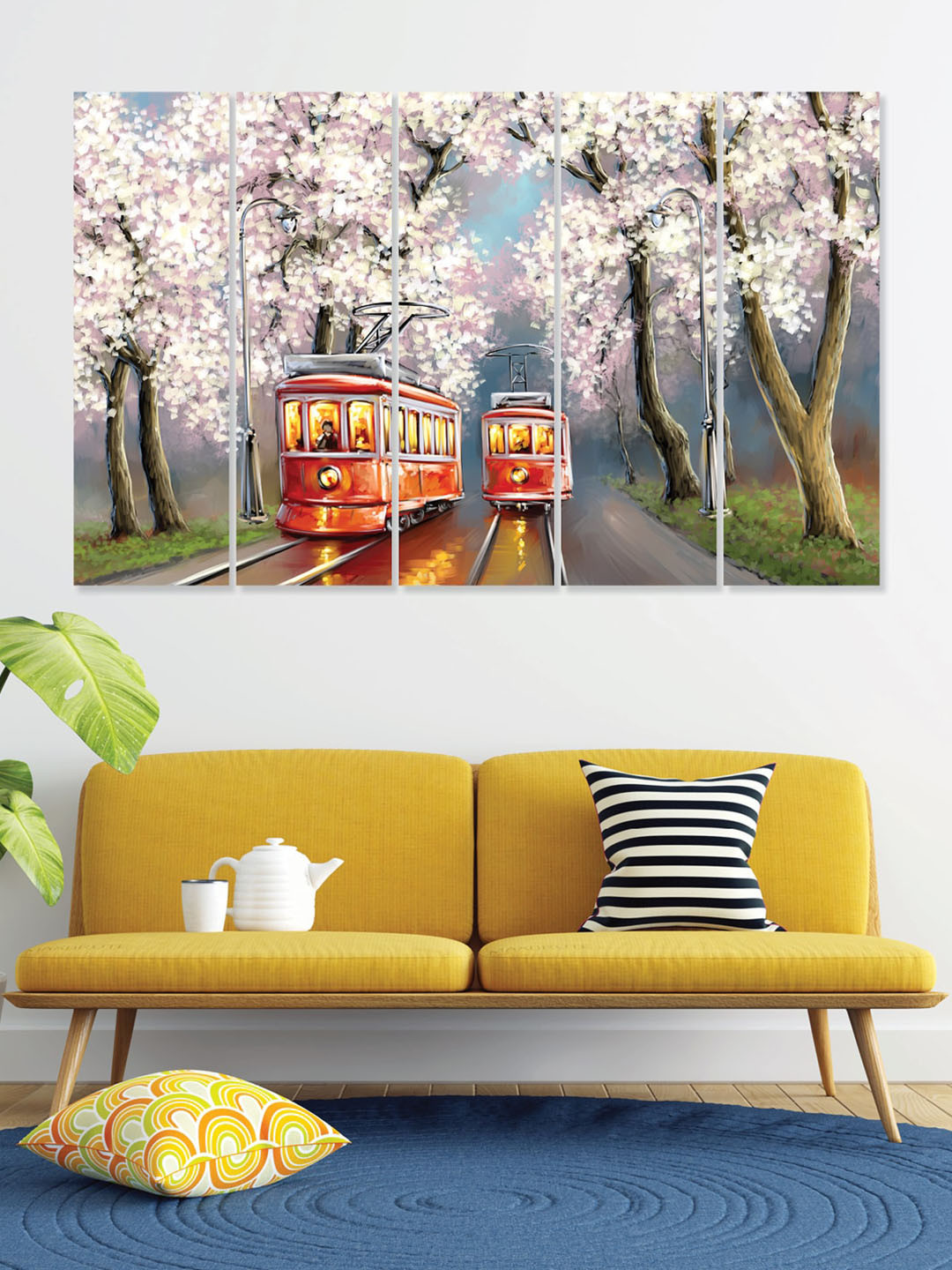 

RANDOM Grey 5 Pieces Random Wooden Canvas Framed Wall Arts