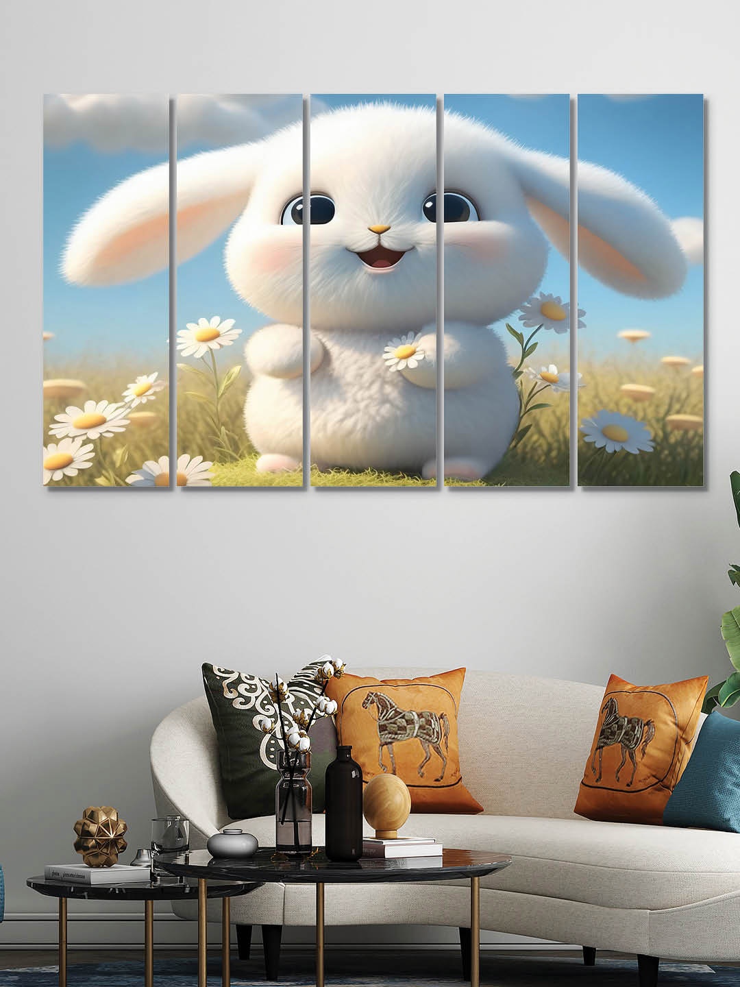 

RANDOM Blue & White 5 Pieces Vinyle Canvas Painting Wall Arts