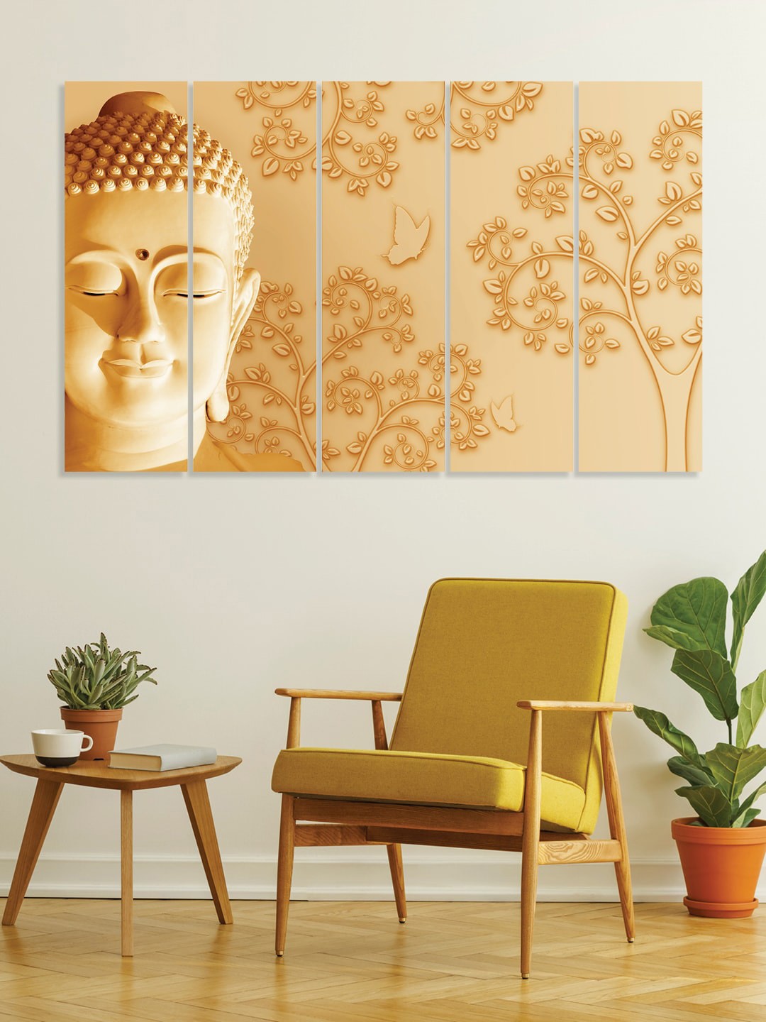 

RANDOM Beige-Coloured 5-Pieces Printed Framed Wall Art