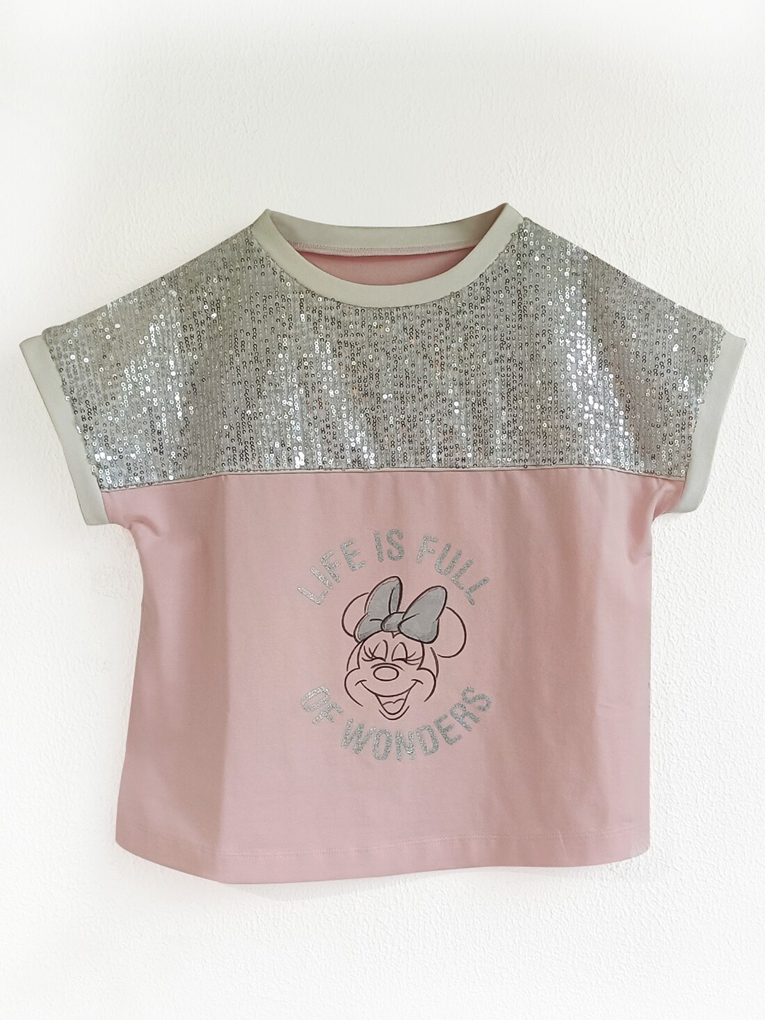 

One Friday Girls Disney Embellished Cotton Top, Pink