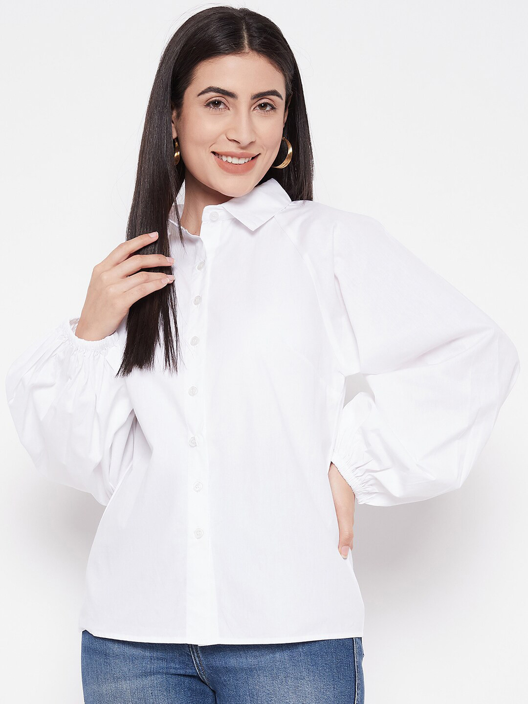 

Ruhaans Classic Cotton Casual Shirt, White