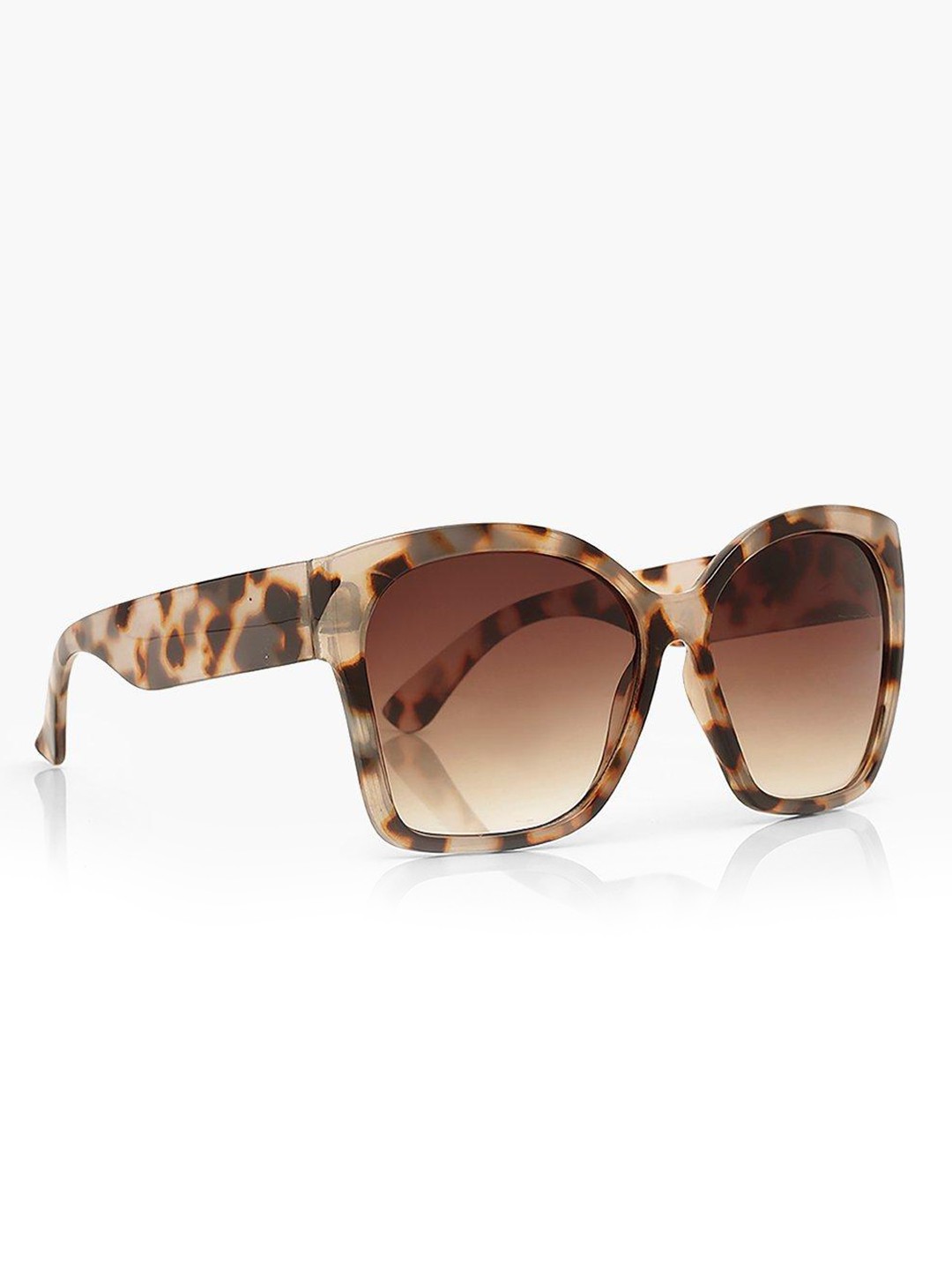 

Boohoo Women Square Tortoise Shell Sunglasses with UV Protected Lens, Brown