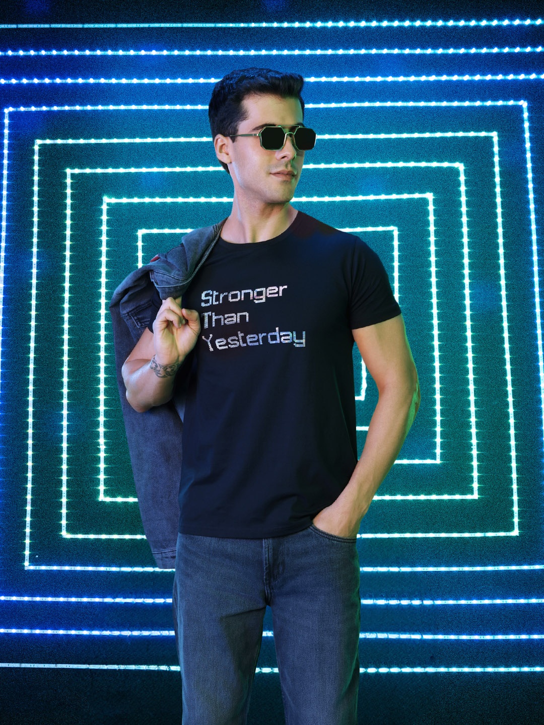 

Mast & Harbour Typography Printed Pure Cotton T-shirt, Black