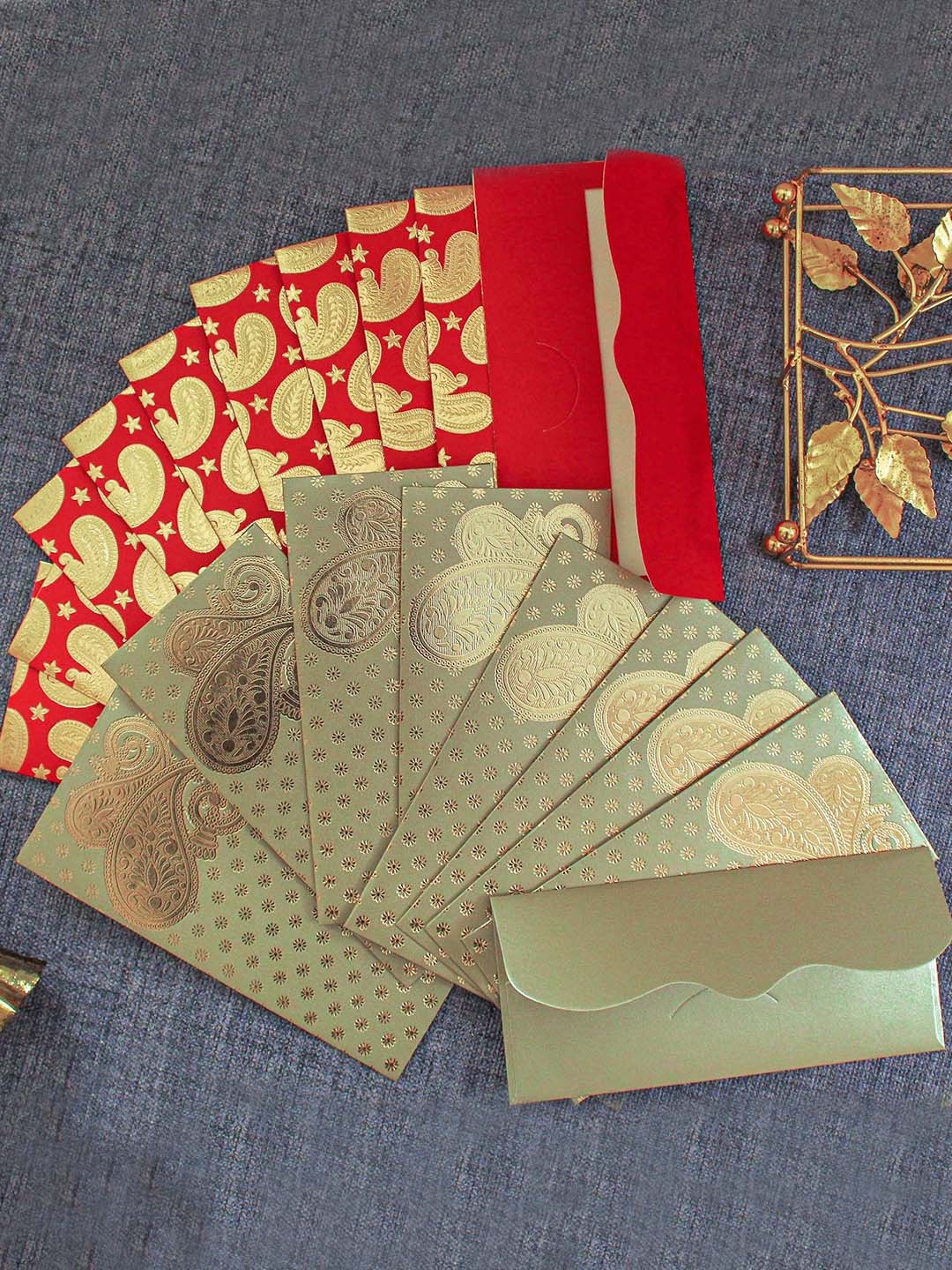 

TIED RIBBONS Red Set of 20 Printed Gifting Envelope