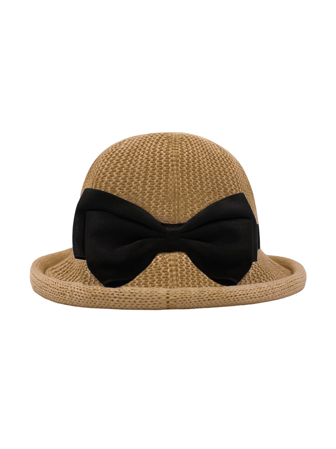 

JENNA Girls Self Designed Cloth Bow Sun Hat, Brown