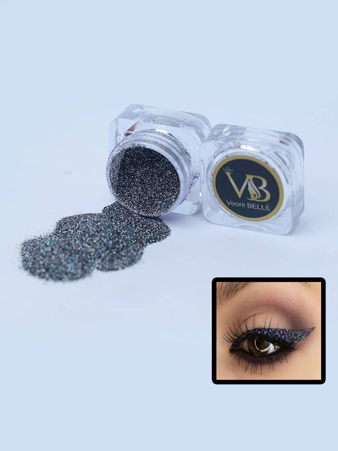 

Veoni BELLE Single Shiny Glitter Eyeshadow 5g - Dark Starlit 14, Grey