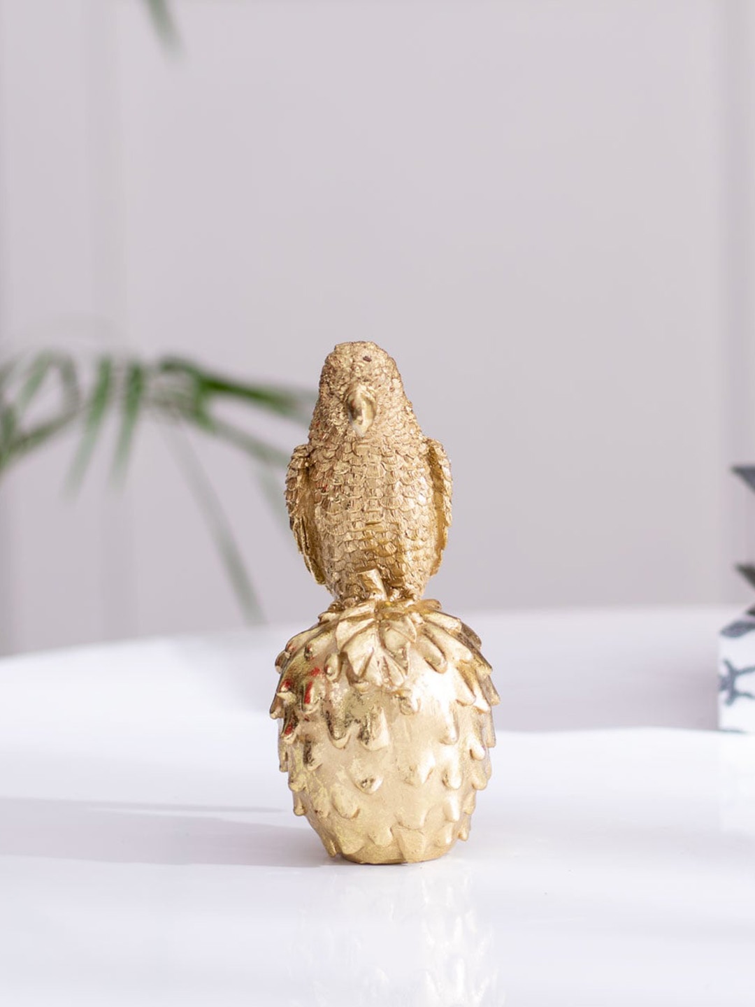 

THEDECORKART Gold-Toned Bird Ceramic Figurine Showpiece