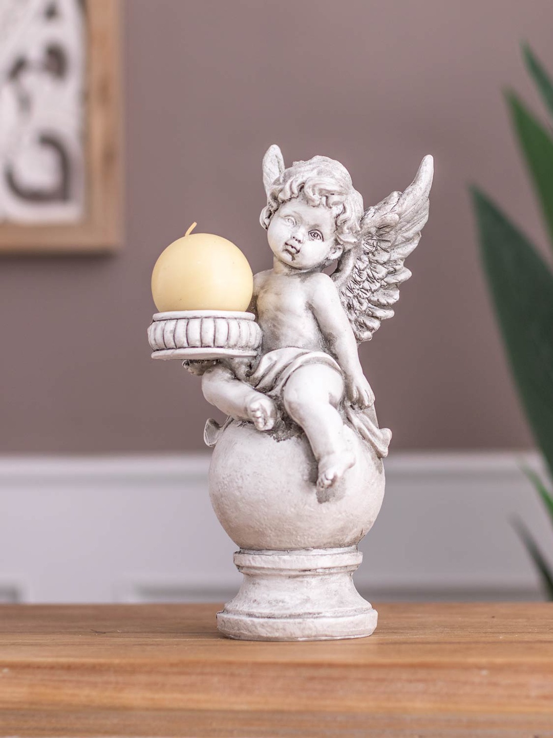 

THEDECORKART Grey Ceramic Figurine Showpiece