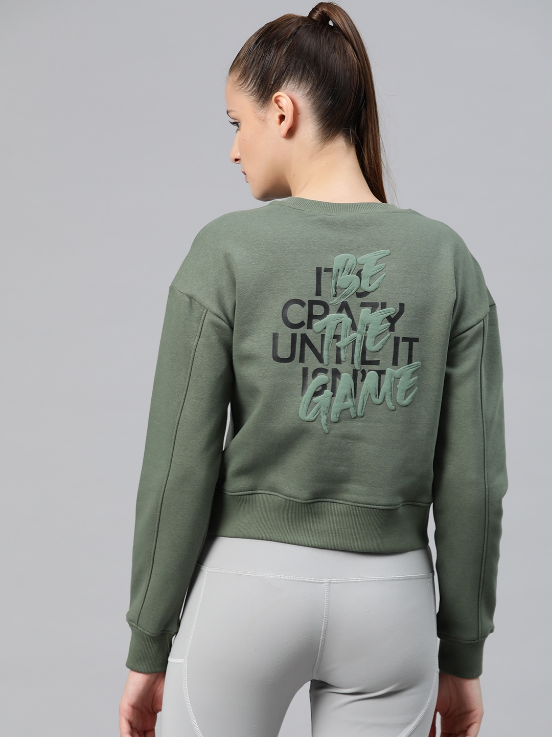 

Alcis Printed Crop Sweatshirt, Green