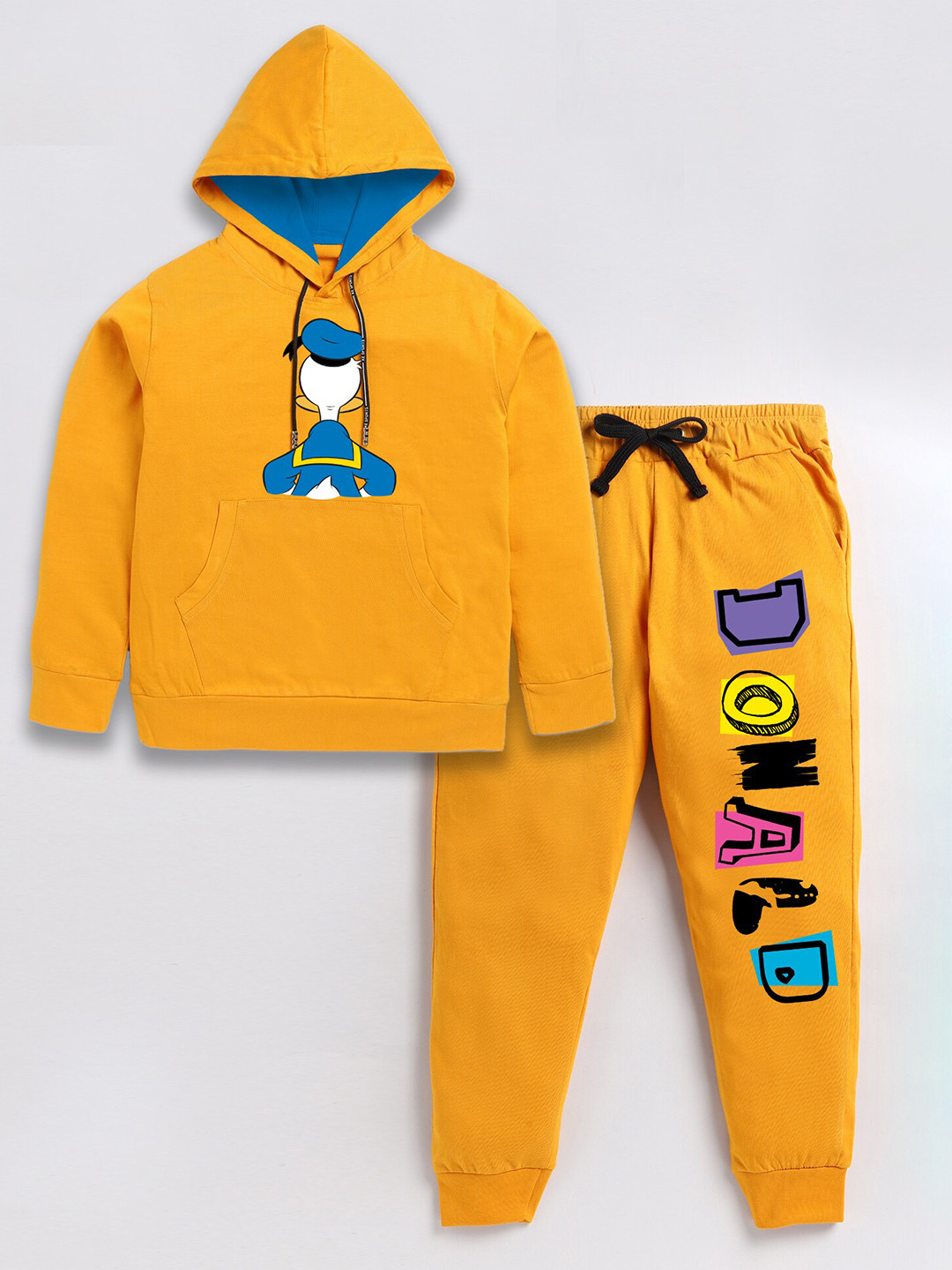 

BAESD Boys Donald Duck Printed Pure Cotton Swratshirt with Trousers, Yellow