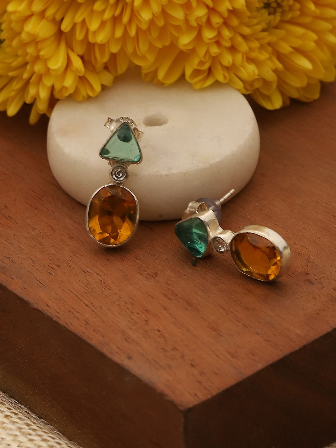 

Biba Gold-Plated Contemporary Drop Earrings