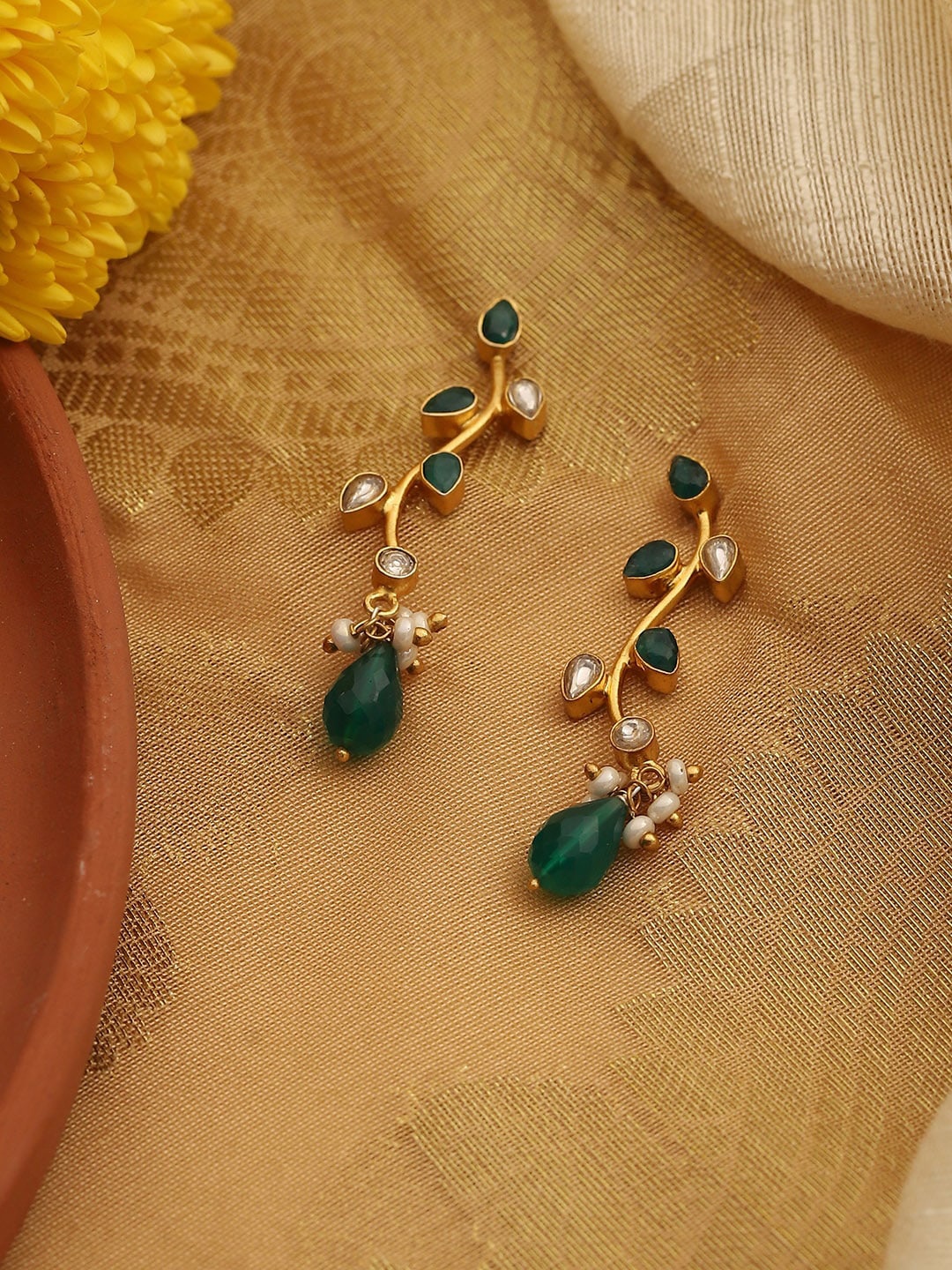 

Biba Contemporary Drop Earrings, Green